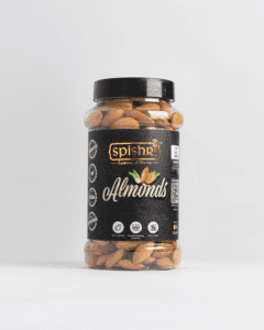 Spishri Premium Almonds – Crunchy, nutrient-rich badam for fasting, energy, and clean eating. DIWALI GIFT