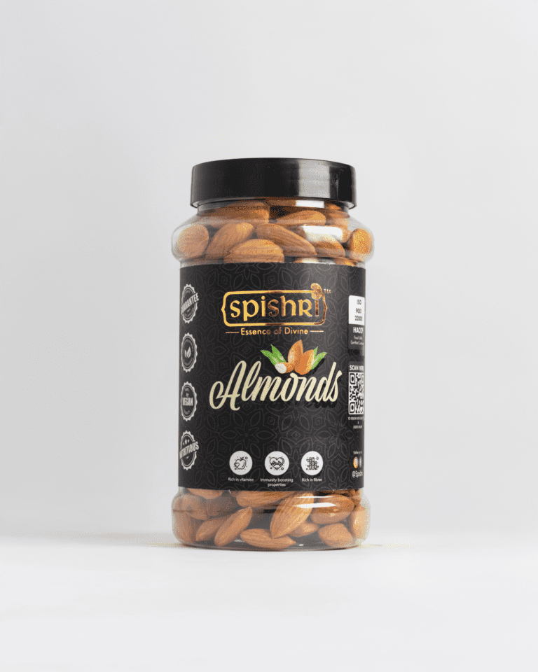 Spishri Premium Almonds – Crunchy, nutrient-rich badam for fasting, energy, and clean eating. DIWALI GIFT