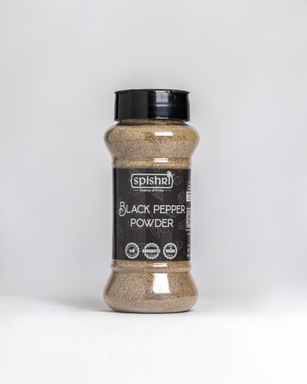 Spishri Black Pepper Powder – Bold and aromatic spice for satvik recipes and digestive balance.