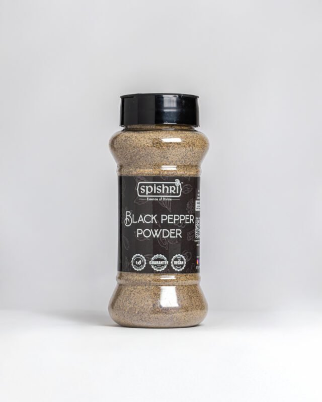 Spishri Black Pepper Powder – Bold and aromatic spice for satvik recipes and digestive balance.
