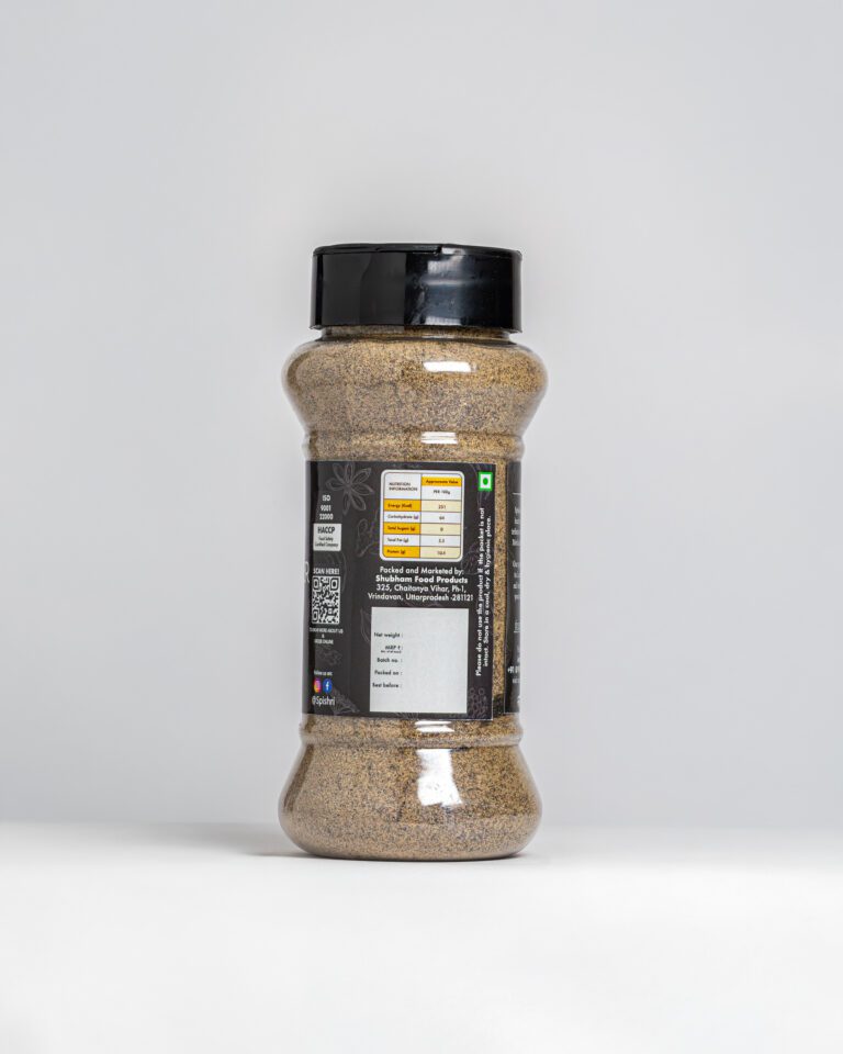 Spishri Black Pepper Powder – Bold and aromatic spice for satvik recipes and digestive balance.