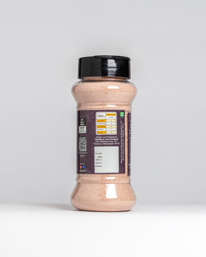Spishri Black Salt Powder – Finely ground kala namak for chaats, fruit dishes, and satvik seasonings.