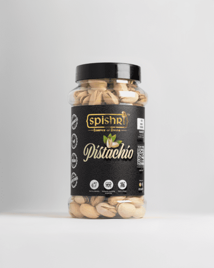 Spishri Premium Pistachios – Unsalted, natural pista for wholesome satvik snacking and festive treats.