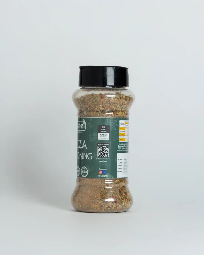 Spishri Pizza Seasoning – Italian-style herb blend for homemade pizza, snacks & satvik cooking.