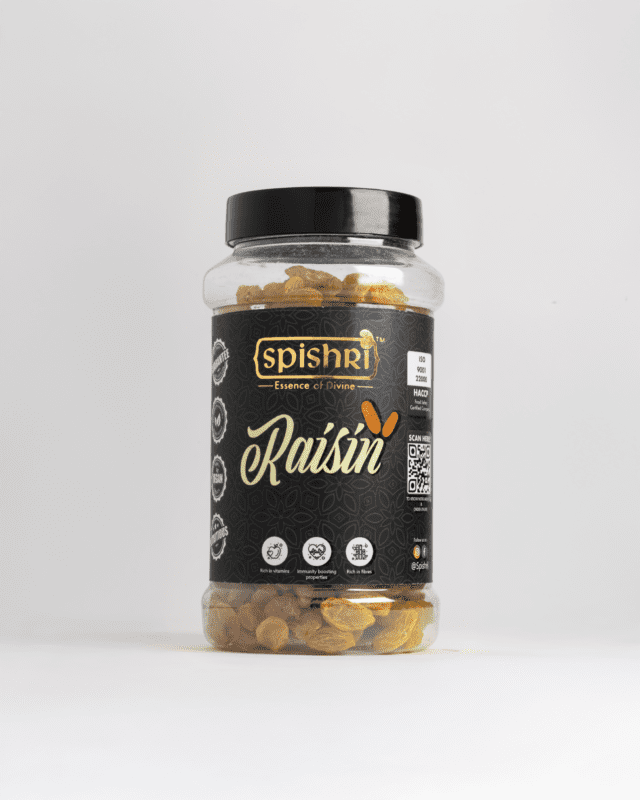 Spishri Premium Raisins – Sun-dried, unpolished raisins for satvik desserts, energy snacks, and clean eating.