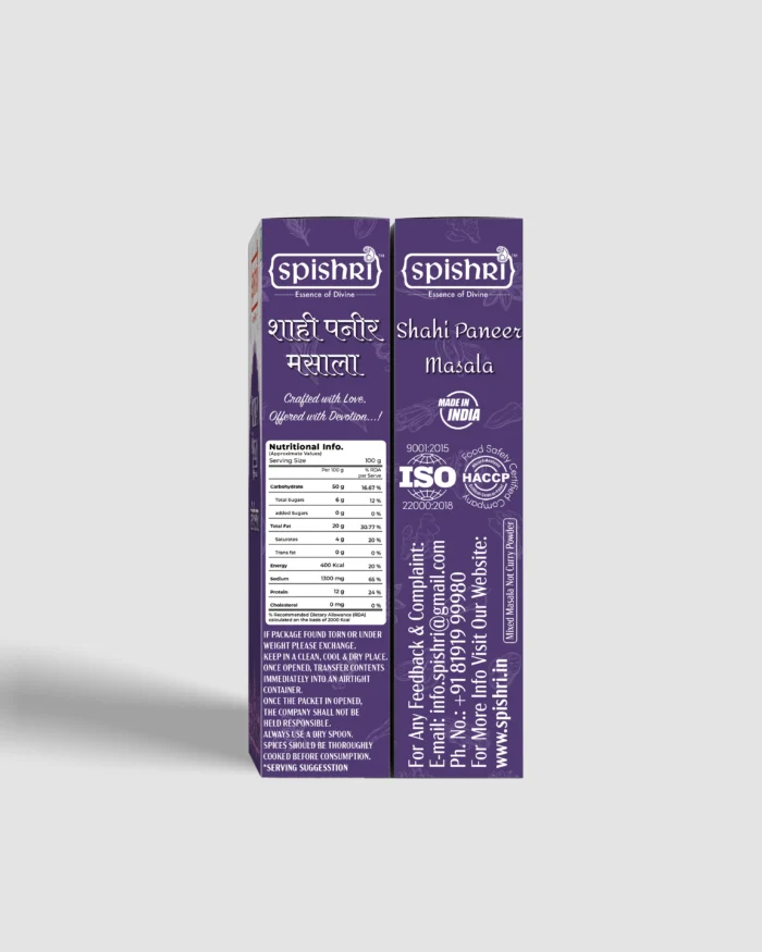 Spishri Shahi Paneer Masala – premium Satvik spice