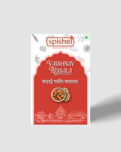 Spishri Kadhai Paneer Masala is a specialty blend created to capture the smoky, tangy. and spiced flavor of kadhai style paneer dishes. Designed for Satvik kitchens, it delivers bold taste using only clean ingredients.