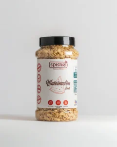 Spishri Watermelon Seeds – Hulled, soft, and protein-rich seeds perfect for satvik sweets, snacks, and fasting days.