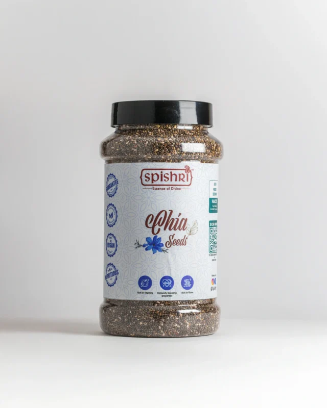 Spishri Chia Seeds – Unprocessed superfood ideal for puddings, smoothies, detox drinks & satvik diets.