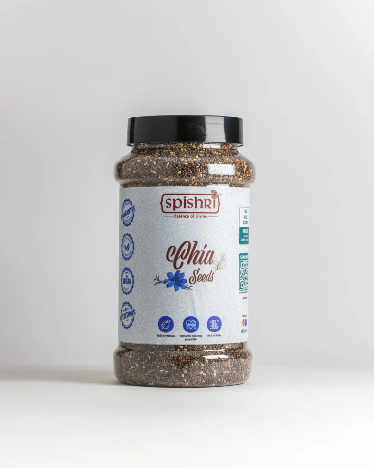 Spishri Chia Seeds – Unprocessed superfood ideal for puddings, smoothies, detox drinks & satvik diets.