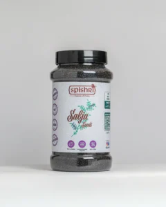 Spishri sabja Seeds – Clean, unpolished sabja seeds for falooda, lemon drinks, and digestion-friendly satvik recipes.