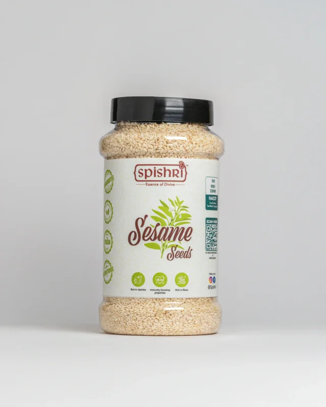 Spishri White Til – Safed sesame seeds for til ladoos, sweets, and satvik winter recipes.