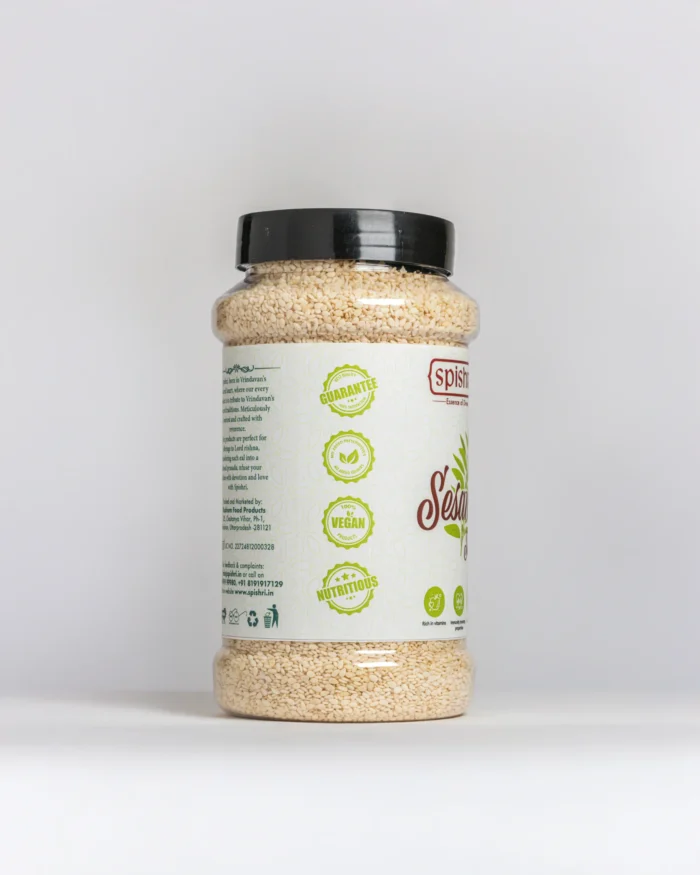 Spishri White Til – Safed sesame seeds for til ladoos, sweets, and satvik winter recipes.