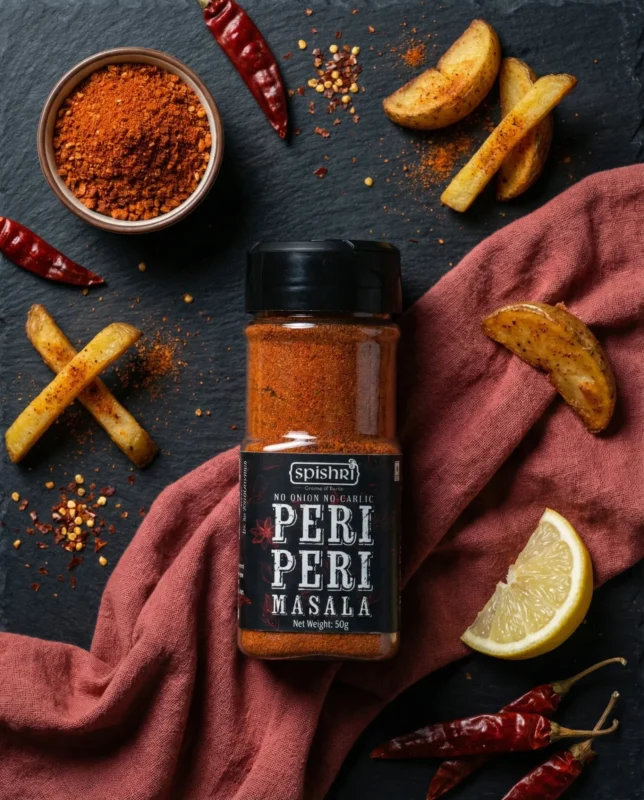 Spishri no onion no garlic peri peri masala seasoning for fries and snacks