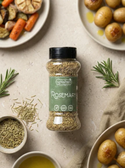 Spishri Authentic Rosemary 50g premium dried rosemary herb in transparent jar