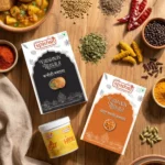 Braj Ki Subah Combo by Spishri containing Kachori Masala 100gm, Aloo Sabzi Masala 100gm and Hing 50gm, Satvik no onion no garlic spice combo freshly packed in Vrindavan.