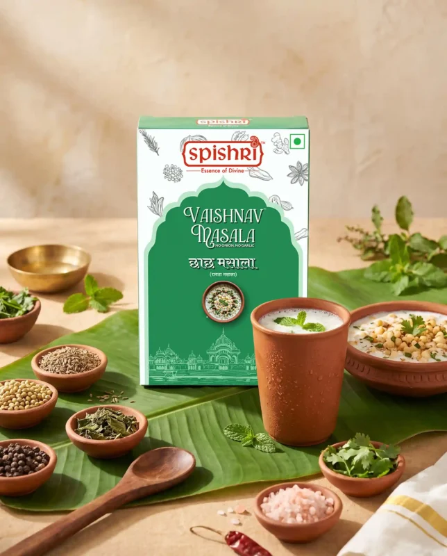 Buy Spishri Premium Raita Masala for flavorful raita, chaas and buttermilk. No onion, no garlic spice blend made for authentic satvik cooking.